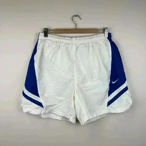 90s Vintage Nike Men's Athletic Shorts - White & Blue - Picture 1 of 5